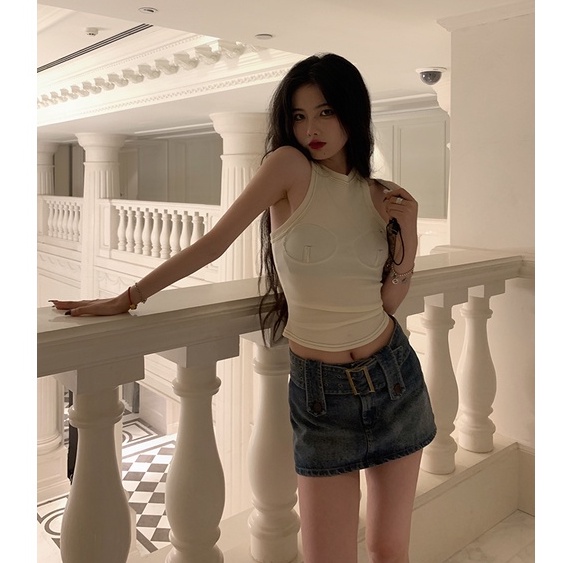 Cocory vn Chân Váy Jean Chữ A Lưng Cao Thời Trang Mùa Hè Quyến Rũ Cho Nữ