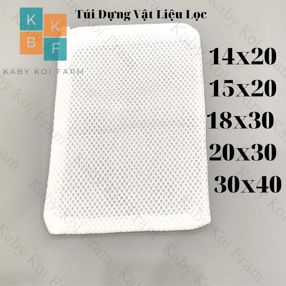 Túi đựng vật liệu lọc màu Trắng/Đen cho hồ cá 14x20cm, 15x20cm,18x30cm, 20x30cm,30x40cm -Túi lưới có dây kéo đựng đá lọc