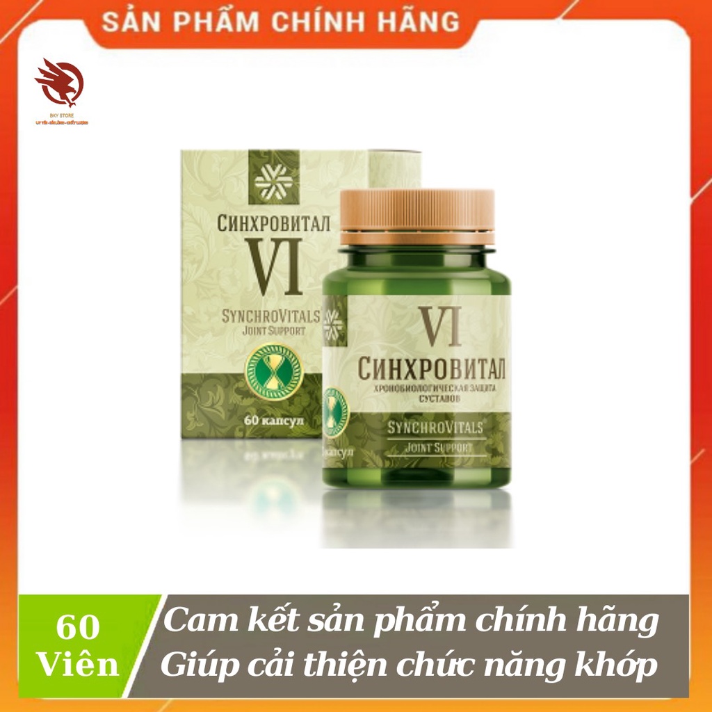 [ CHÍNH HÃNG ] - Synchrovitals VI Siberian, phục hồi mô sụn, tăng tiết dịch nhầy khớp, giúp khớp khỏe mạnh - Hộp 60v