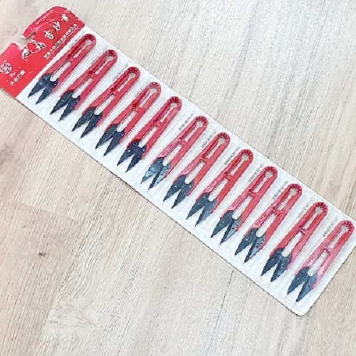 [HCM]Kéo Bấm Chỉ Cán Nhựa Màu Đỏ Lưỡi Thép Siêu Bén Bấm Nhẹ Chiều Dài 11Cm