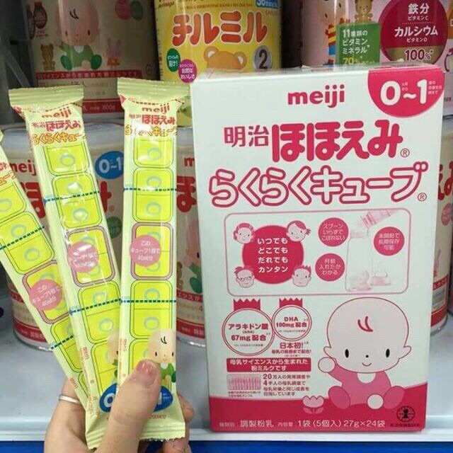 Sữa Thanh Meiji 0 - 1 và 1 - 3 mẫu mới tách lẻ