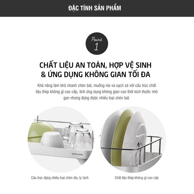 Kệ Chén Dĩa 2 Tầng Lock&Lock LDR2001 [420x325x380MM] Có 2 Màu Trắng và Xanh Lá | BigBuy360 - bigbuy360.vn