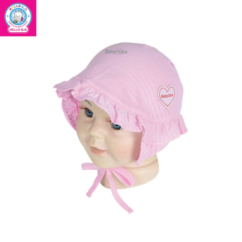 [Baby One - Hello B&B] Nón sơ sinh bé gái Hello BB dún bèo công chúa