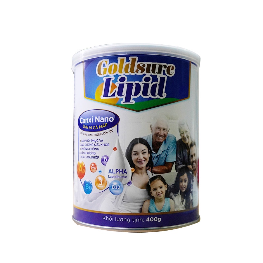 Sữa Goldsure Lipit (400g) Bổ sung Canxi phòng chống loãng xương, thoái hóa khớp