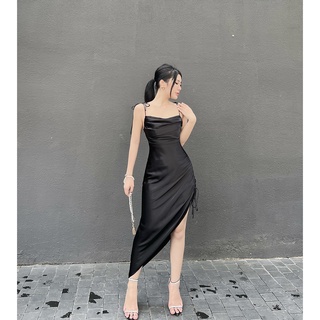  BBSTORE'S Đầm Hai Dây Phi Lụa Dự Tiệc Sang Trọng -D1165