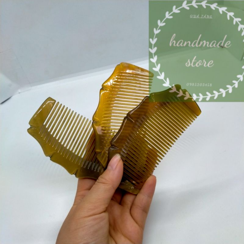Lược sừng xuất Nhật 13cm để túi, răng tròn chải đầu siêu thích không gãy tóc