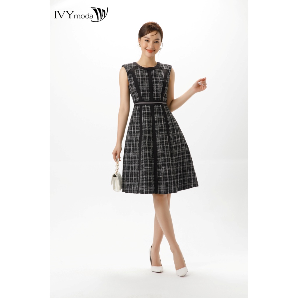 Đầm Tweed sát nách IVY moda MS 41M7155