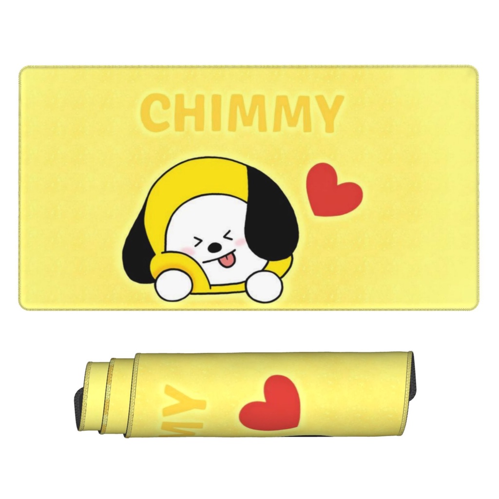 Miếng Lót Chuột Và Bàn Phím Máy Tính Chống Trượt Bằng Cao Su Cỡ Lớn In Họa Tiết bt21 chimmy 40x75cm