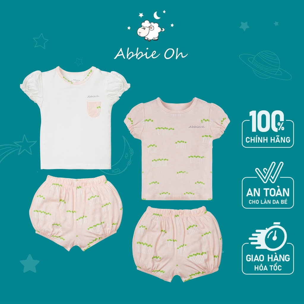 Bộ Quần Áo Cộc Tay Phồng Hạt Mầm | 0-24 Tháng | Abbieoh | BO281 SS21