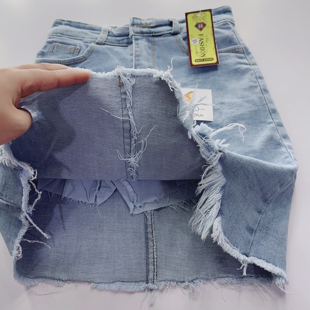 Chân váy chữ A ngắn , chân váy jean chữ a basic có lót trong - CV018