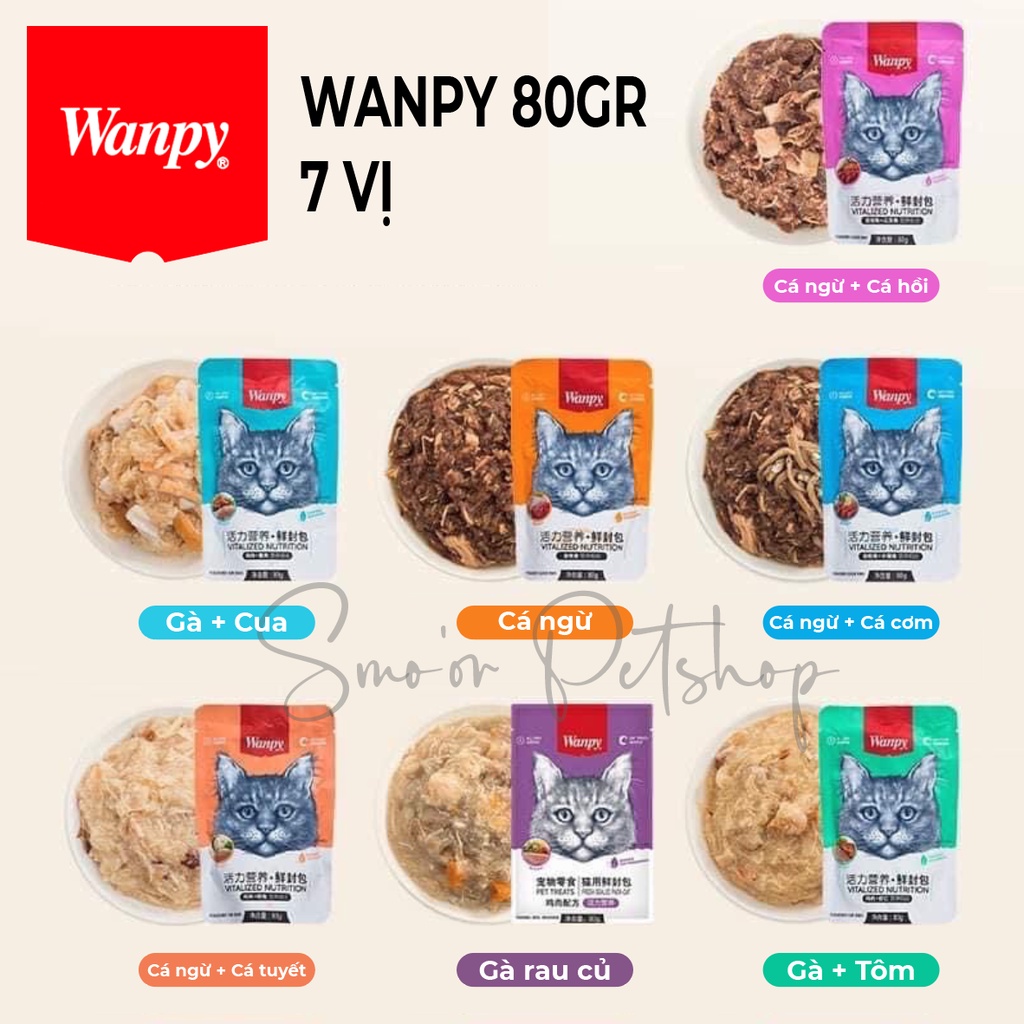 Pate Wanpy cho mèo gói 80gr - Pate cho mèo mọi lứa tuổi