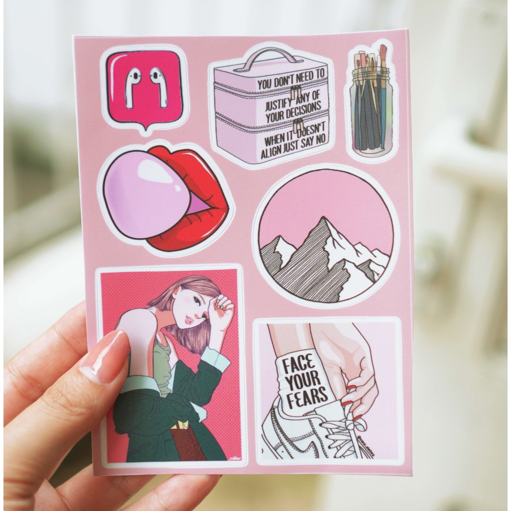 [Set 100+ Hình] Sticker Girl Style Cute Chống Thấm Nước | STK93 | Hình Dán Mũ Bảo Hiểm Điện Thoại Laptop Bình Nước