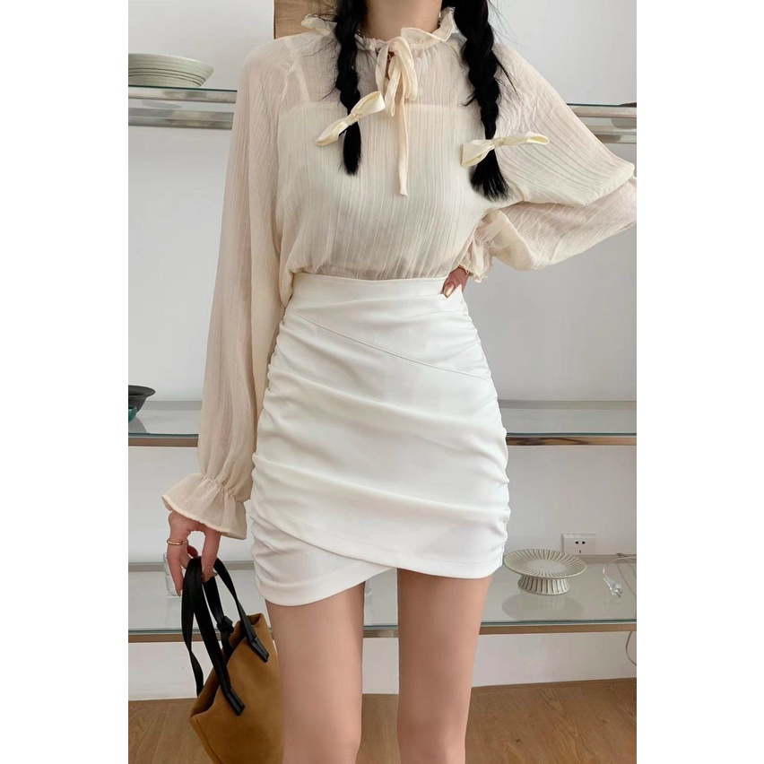 Chân Váy Ôm Xẻ Tà Trước Dáng Ngắn_Xưởng May Quang Anh