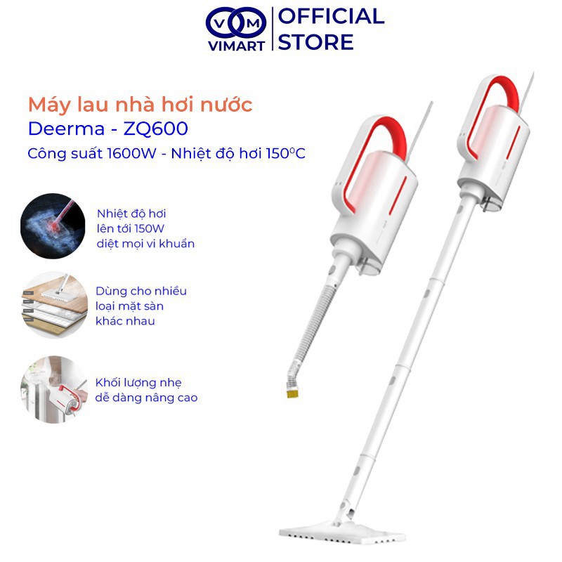 Máy Lau Nhà Hơi Nước Nóng DEERMA ZQ600/ZQ610, Công Suất 1600W, thời gian làm nóng 20s, bình nước 230ml_lovelife66 | BigBuy360 - bigbuy360.vn