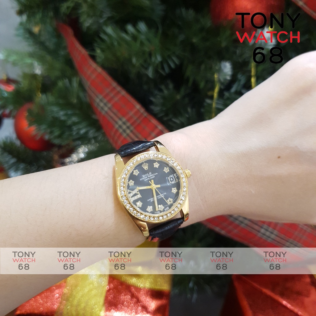 Đồng hồ nữ dây da Winsley chính hãng đẹp đính đá Role viền mạ vàng giá rẻ thời trang | BigBuy360 - bigbuy360.vn