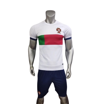 Bộ quần áo bóng đá Bồ Đào Nha màu trắng CÓ IN tên số