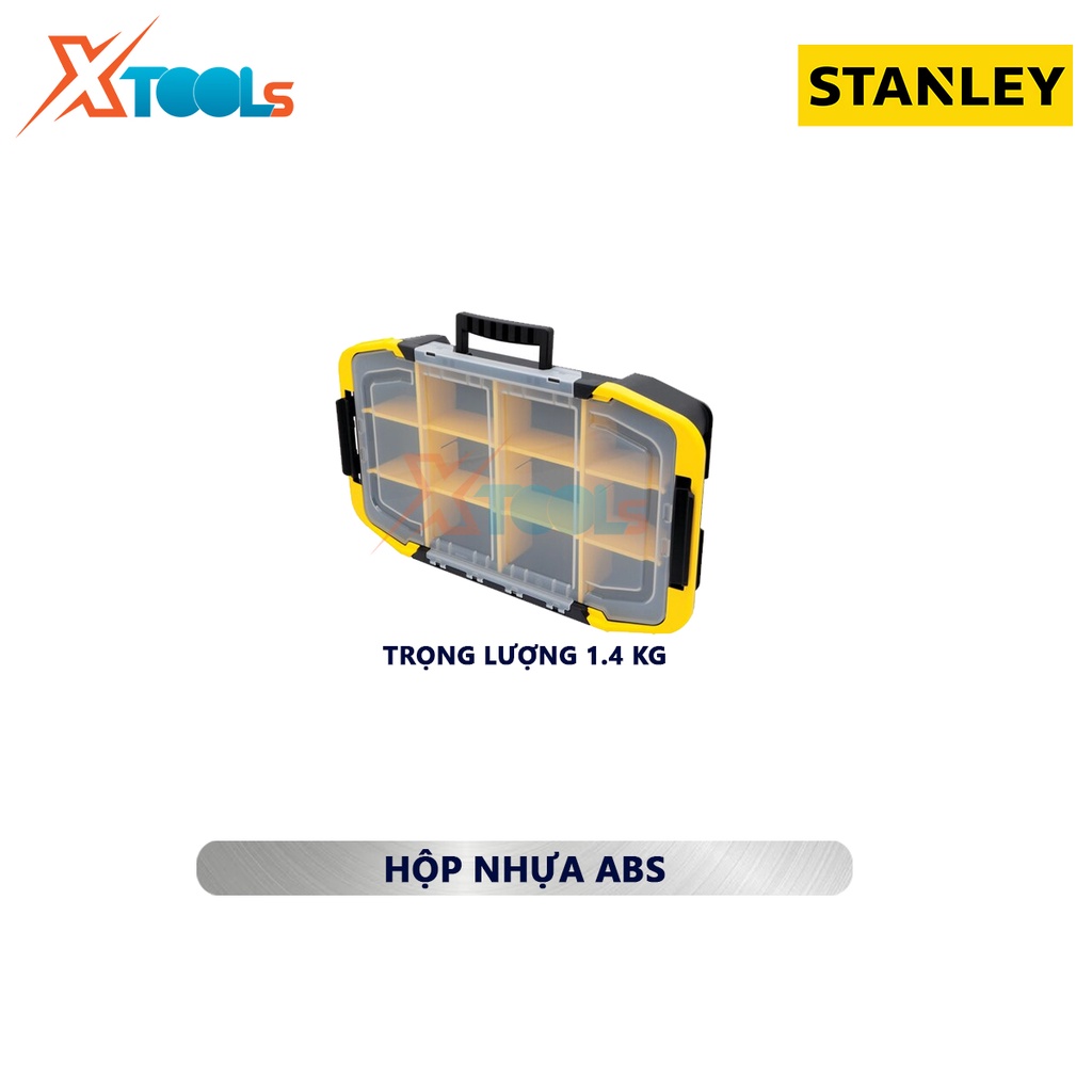 Hộp nhựa đựng dụng cụ Stanley STST14440, kích thước 19'', nắp có khoá chốt, các ngăn có thể tháo lắp tuỳ ý, có quai cầm