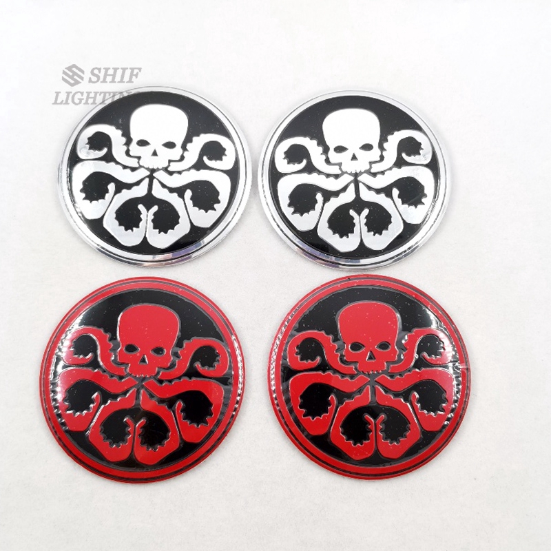 4 X 56mm Hail Hydra Marvel Shield Avenger Logo Auto Car Wheel Hub Center Caps Covers Emblem Sticker