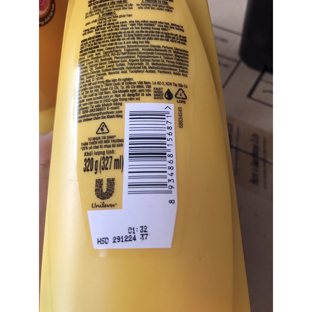 DẦU XẢ SUNSILK ÓNG MƯỢT 320G