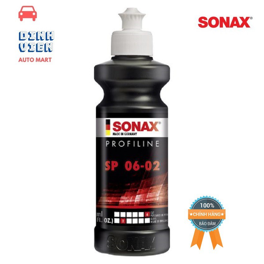 Kem xóa xước bước 1 Sonax Profiline 320141 SP  (250ml) loại bỏ các lớp sơn bị trầy xước, các đốm thô và sơn bị ô-xy hóa.