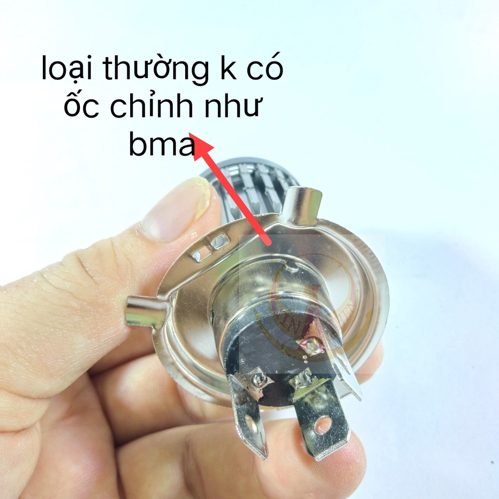 Đèn Led Xe Máy Bi Cầu H4 Mini Siêu Sáng Xe Wave Và Nhiều Dòng Xe Khác Cos Vàng Pha Trắng