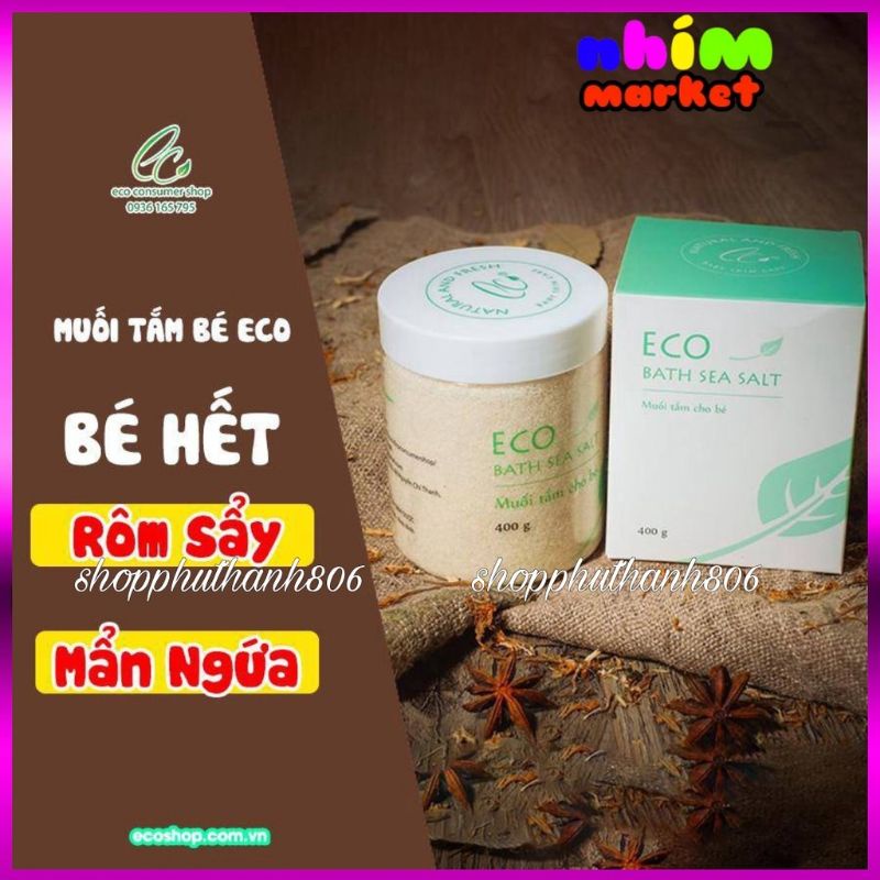 Muối Tắm Bé Sinh Dược Eco- Muối tắm bé thảo dược Eco - hết rôm sảy, mẩn ngứa, di ứng, làm ấm cơ thể bé