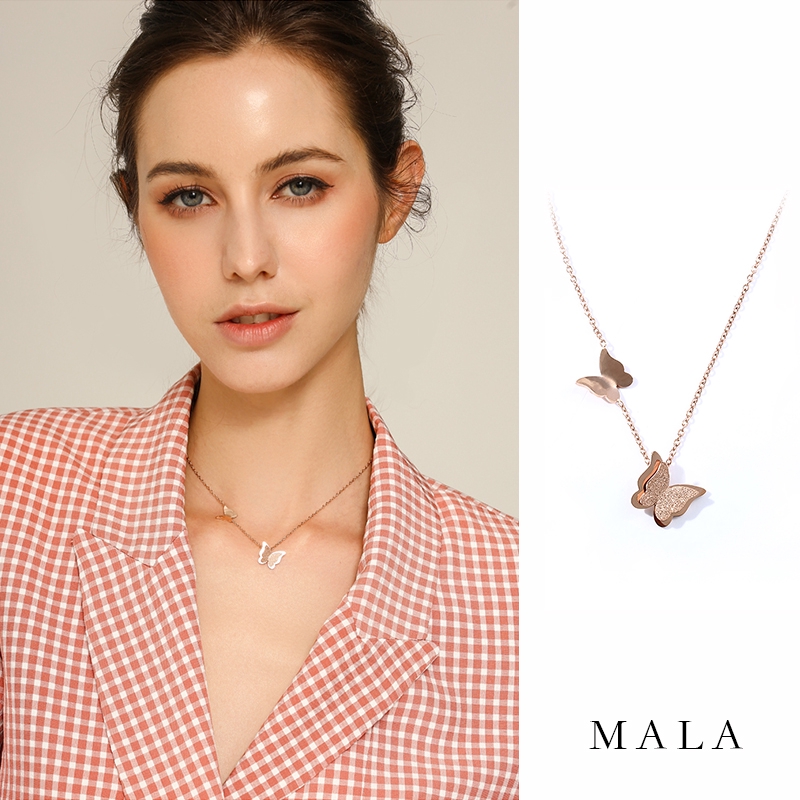 Dây chuyền MAYEBE LAVEND bằng thép titan mặt hình bướm