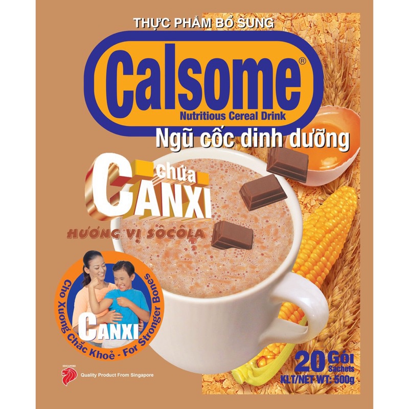 [HCM]THÙNG 100 gói Ngũ cốc CALSOME hương Vani hàng ngoại nhập