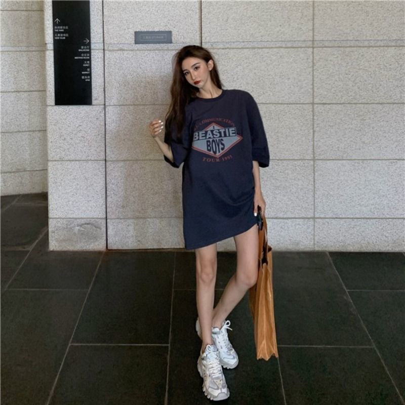 Korean Style Wide Short Sleeve T-shirt For Women