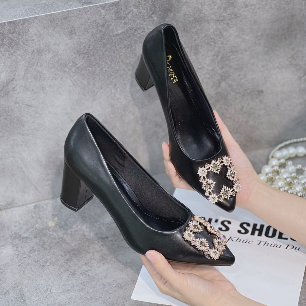 Min's Shoes - Giày Gót Vuông Da Mềm Cao Cấp V231