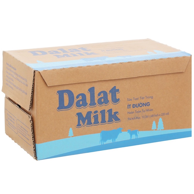 Thùng 48 Bịch Dalat Milk Ít Đường - 220ml ( giá trừ KM )