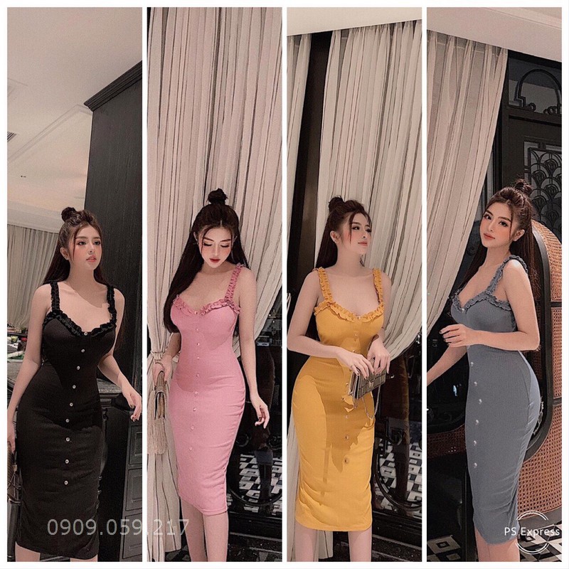 (GIÁ SỈ) Đầm Body Cánh Tiên Nút Mẫu Mới Cực Đẹp