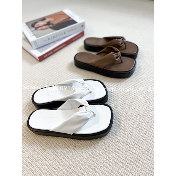 Sorami.Shoes | Dép bánh mì quai thắt, dép bánh mì đế cao 4cm