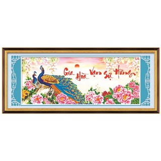Tranh thêu chữ thập 5d Gia hòa vạn sự hưng DLH-222752 ( 144x63  ) chưa thêu
