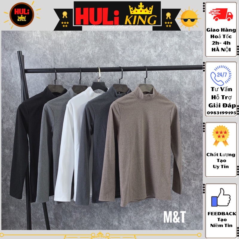 Áo giữ nhiệt cổ 3 phân nam , áo giữ nhiệt lót lông HULiKing24