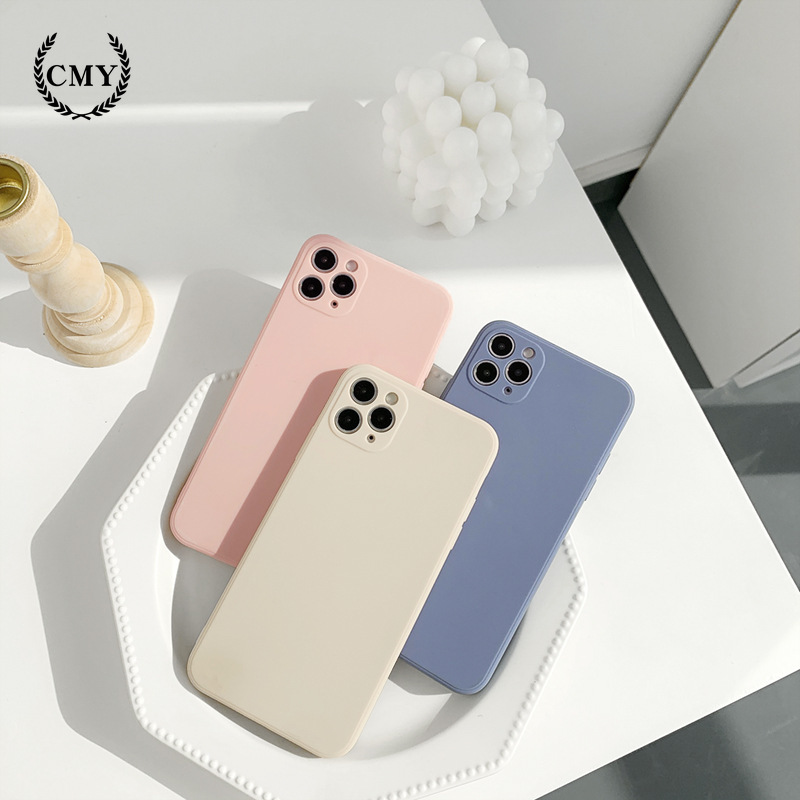 ốp iphone 11 Ốp lưng bằng silicon màu trơn đơn giản cho iPhone11/11Pro 11pro Max X XR XS XS MAX 7 8 plus SE 12 pro max 12 mini 13 pro max 13 mini