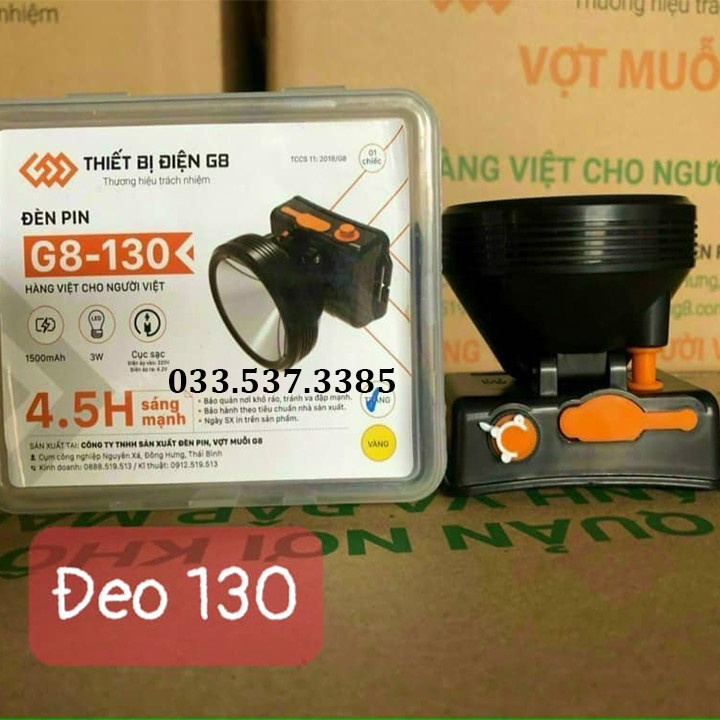 Đèn pin đội đầu, đèn pin siêu sáng đội đầu G8 130 pin siêu bền