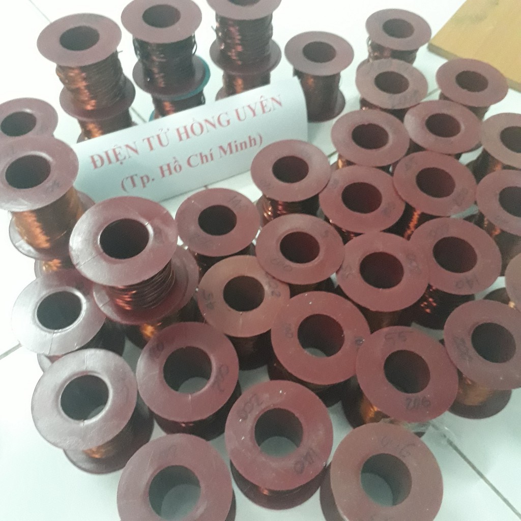 Dây đồng nhiều kích thước 0.3mm/0.35mm/0.4mm/0.45mm/0.5mm/0.55mm/0.6mm (giá 200g). Dây đồng 100% lioa 220 độ