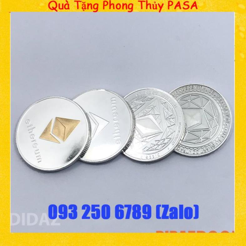Combo 4 phiên bản - Đồng Xu Ethereum - Ether - ETH mạ vàng 24k đồ lưu niệm,trang trí,sưu tầm, quà tặng