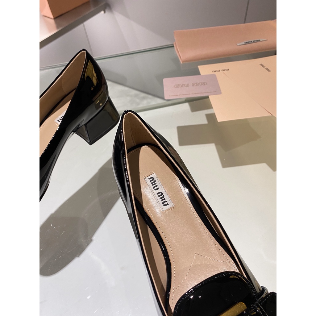 Giày cao gót nữ da thật Miu Miu thời trang