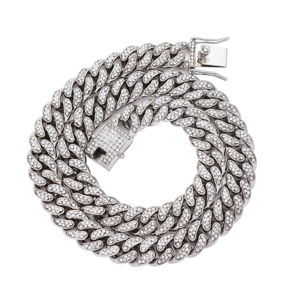 Vòng cổ Kim Loại Mặt Dẹt Phong Cách Hip Hop Thời Trang Cho Nam 16inch