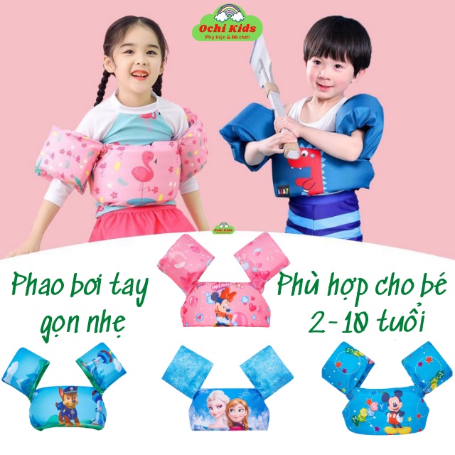 Phao bơi cho bé, phao tập bơi đỡ tay và ngực liền thân bé trai gái, áo phao trẻ em Ochi Kids