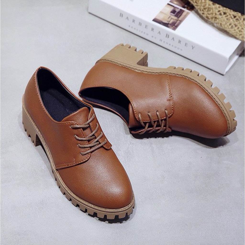 Giày boot nữ oxford màu nâu TRẺ TRUNG GBN2803 | BigBuy360 - bigbuy360.vn