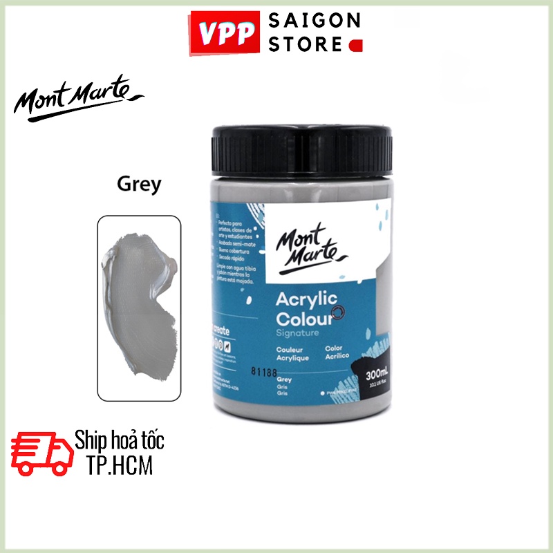 Màu Acrylic Mont Marte 300ml - Grey - Acrylic Colour Paint Signature 300ml (10.1oz) - MSCH3030