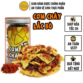 Cơm cháy chiên mắm hành lắc khô bò loại ngon hũ 300g - đồ ăn vặt Hà My