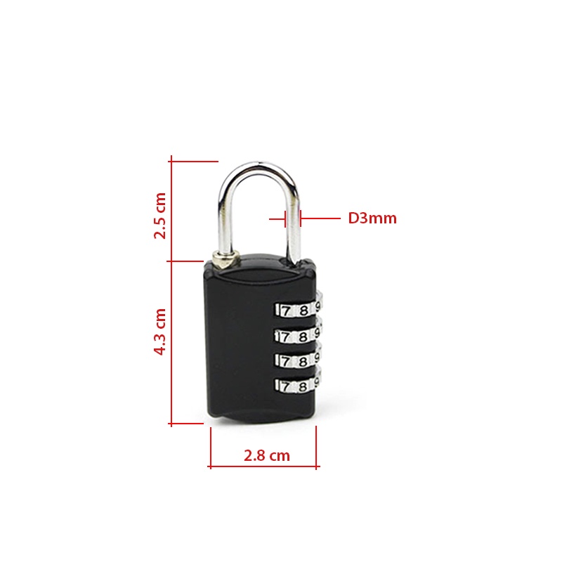 Khóa số vali balo MC4015 loại 4 số có thể thay đổi mã số, làm bằng hợp kim