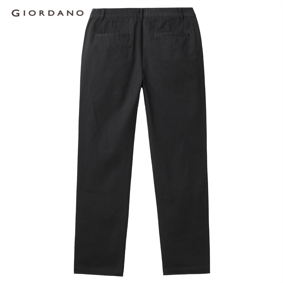 Quần dài GIORDANO 01111063 lưng cao vừa màu trơn cá tính thời trang cho nam