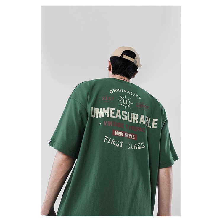 Áo Phông Nam Familylove - Mẫu Áo Thun Nam Unmeasurable Vintage First Class Chất Cotton 100% màu Rêu Hot Trend