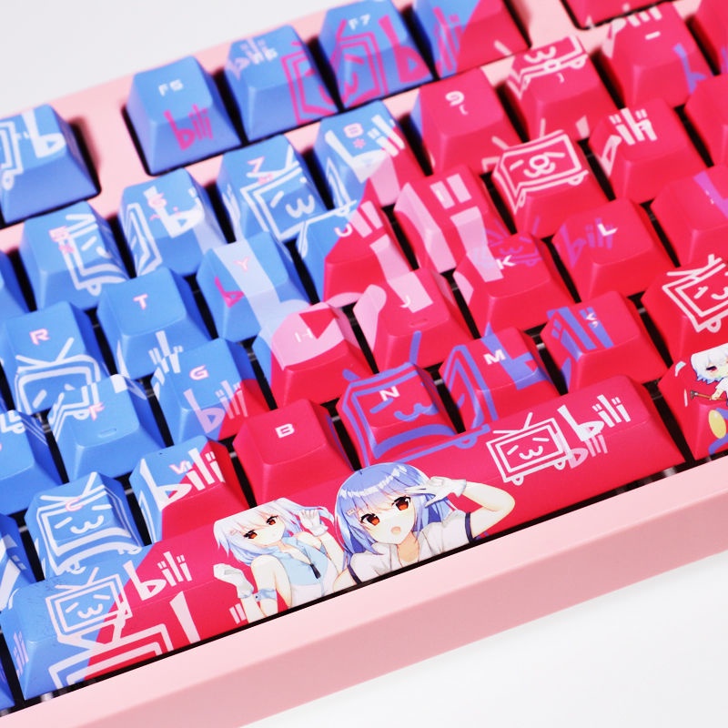 PBT 108 keys bilibili chủ đề keycap Bilibili phim hoạt hình anime otaku bàn phím cơ học dễ thương keycap