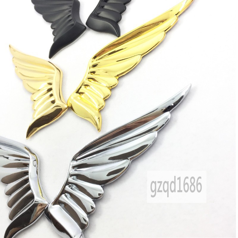 1 Cặp Hình Dán Cánh Thiên Thần Bằng Kim Loại Cho Xe Hơi